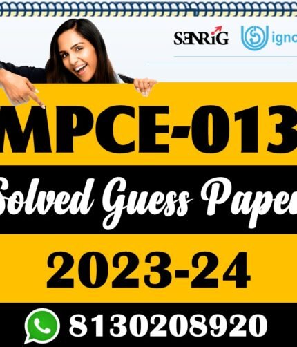 MPCE 013 Solved Guess Paper With Important Questions