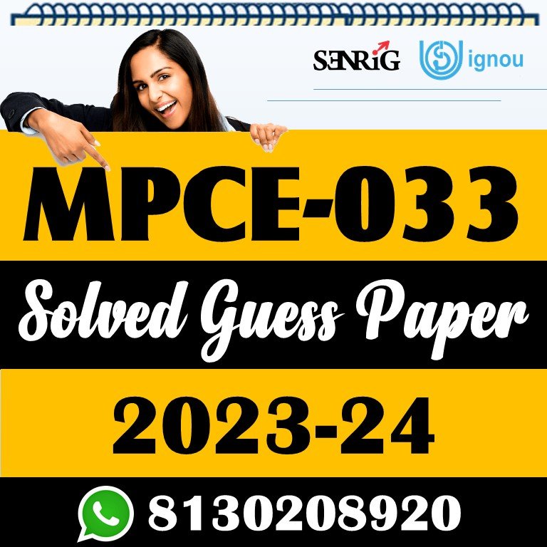 MPCE 033 Solved Guess Paper With Important Questions