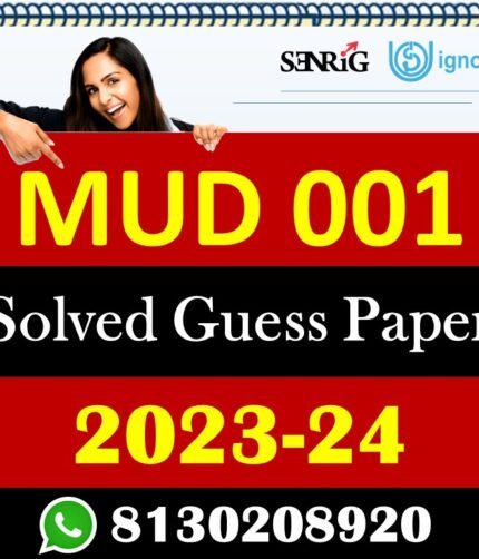IGNOU MUD 001 Solved Guess Papers With Chapter wise important question , IGNOU previous years papers