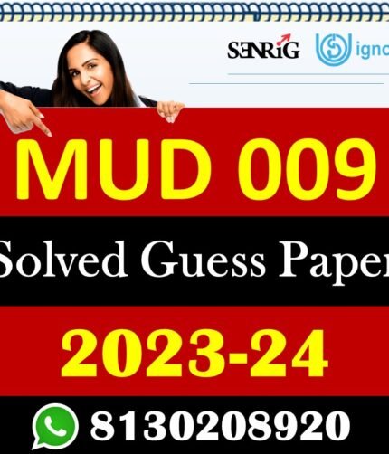IGNOU MUD 009 Solved Guess Papers With Chapter wise important question , IGNOU previous years papers