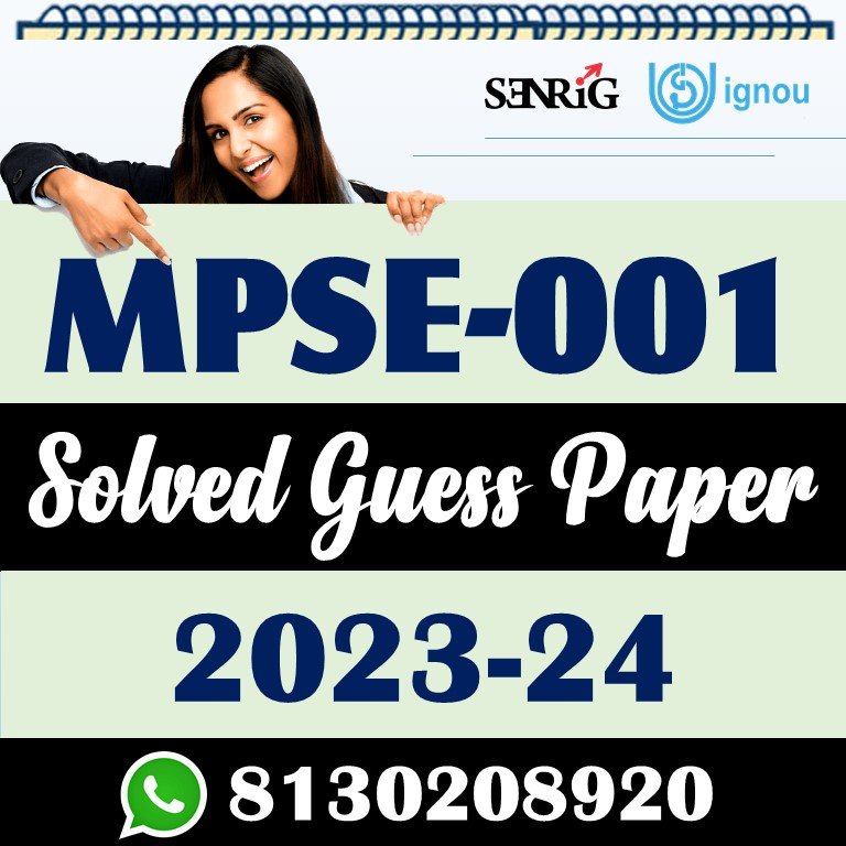 IGNOU MPSE 001 Solved Guess Paper with Important Questions