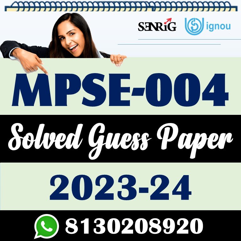 IGNOU MPSE 004 Solved Guess Paper with Important Questions