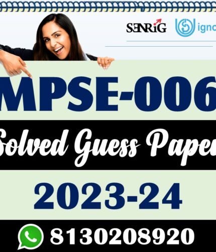 IGNOU MPSE 006 Solved Guess Paper with Important Questions