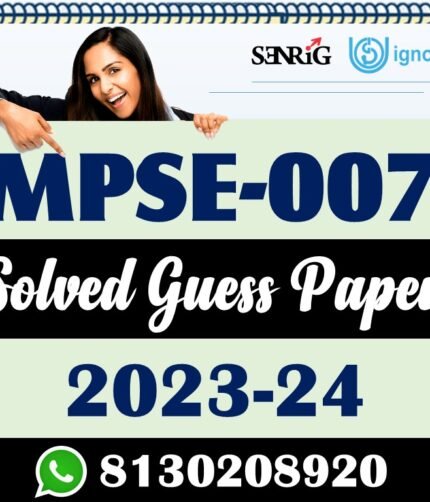 IGNOU MPSE 007 Solved Guess Paper with Important Questions