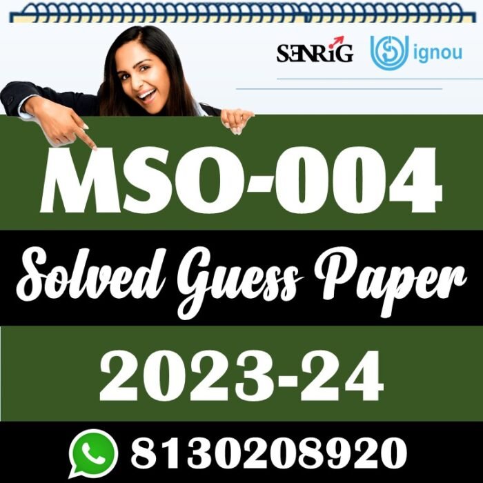 IGNOU MSO 004 Solved Guess Paper with Important Questions