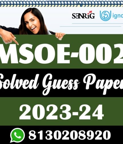 IGNOU MSOE 002 Solved Guess Paper with Important Questions