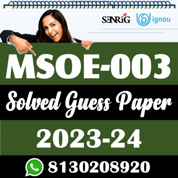 IGNOU MSOE 003 Solved Guess Paper with Important Questions
