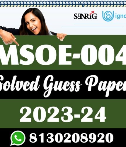 IGNOU MSOE 004 Solved Guess Paper with Important Questions