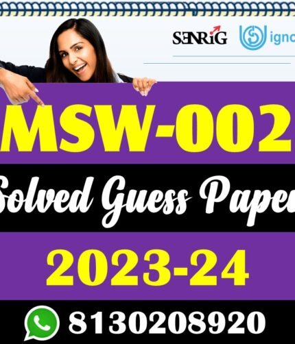 IGNOU MSW 002 Solved Guess Paper with Important Questions