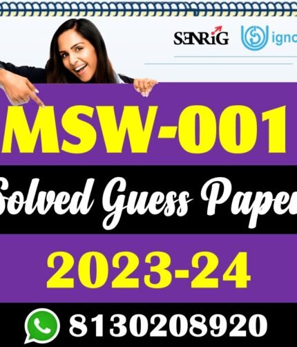 IGNOU MSW 001 Solved Guess Paper with Important Questions