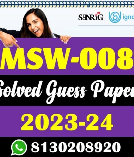 IGNOU MSW 008 Solved Guess Paper with Important Questions