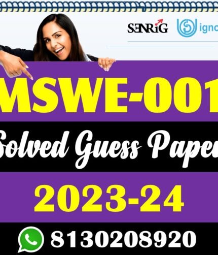 IGNOU MSWE 001 Solved Guess Paper with Important Questions