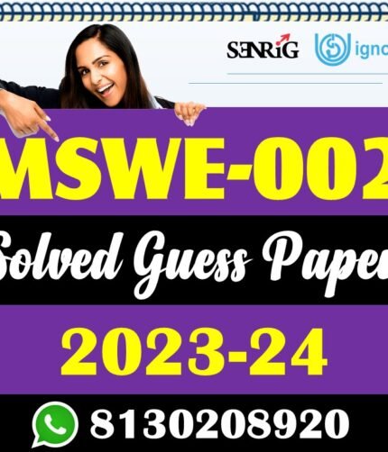 IGNOU MSWE 002 Solved Guess Paper with Important Questions