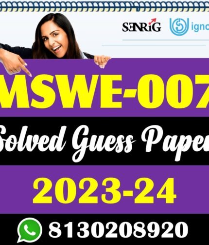 IGNOU MSWE 007 Solved Guess Paper with Important Questions