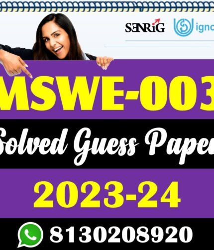 IGNOU MSWE 003 Solved Guess Paper with Important Questions