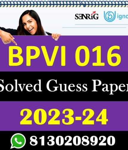 IGNOU BPVI 016 Solved Guess Papers With Chapter wise important question , IGNOU previous years papers