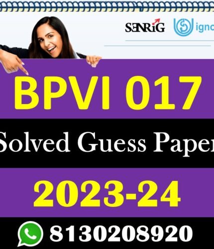 IGNOU BPVI 017 Solved Guess Papers With Chapter wise important question , IGNOU previous years papers
