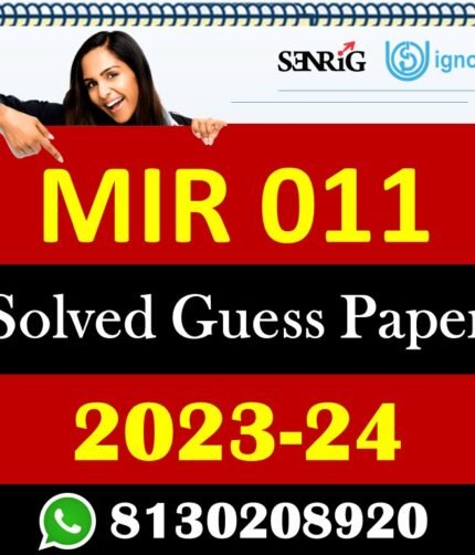 IGNOU MIR 011 Solved Guess Papers With Chapter wise important question , IGNOU previous years papers