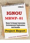 IGNOU MRWP 01 Project Report Waste To Energy Conversion: Environmental Implications And Benefits PDF and Hardcopy