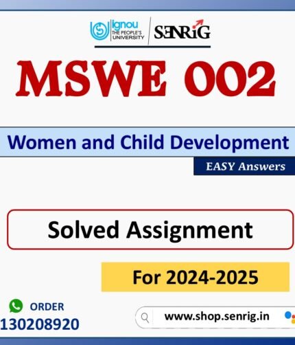 MSWE 002 Women and Child Development Solved Assignment for Session 2024-25 Download PDF