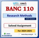 BANC 110 Research Methods Solved Assignment for Session 2024-25 Download PDF