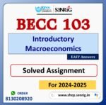 BECC 103 Introductory Macroeconomics Solved Assignment for Session 2024-25 Download PDF