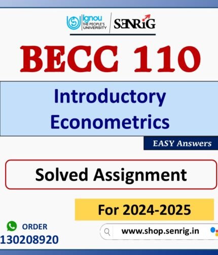 BECC 110 Introductory Econometrics Solved Assignment for Session 2024-25 Download PDF