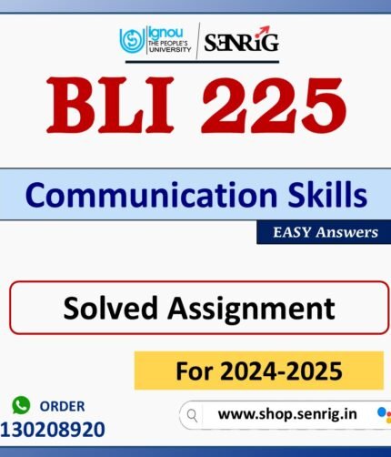 BLI 225 Communication Skills Solved Assignment for Session 2024-25 Download PDF