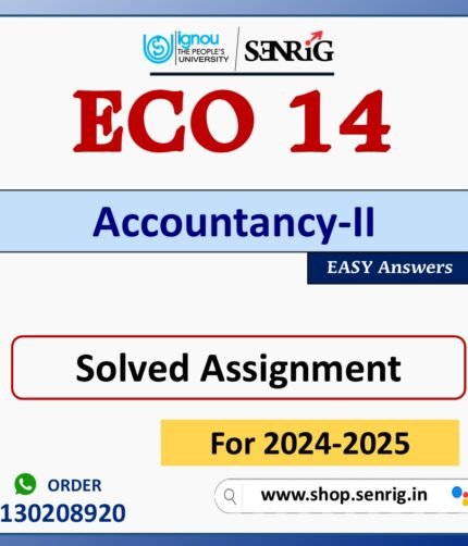 ECO 14 Accountancy-II Solved Assignment for Session 2024-25 Download PDF