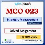 MCO 023 Strategic Management Solved Assignment for Session 2024-25 Download PDF