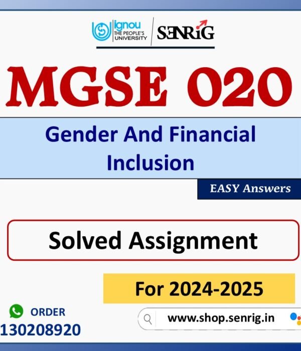 MGSE 020 Gender And Financial Inclusion Solved Assignment for Session 2024-25 Download PDF