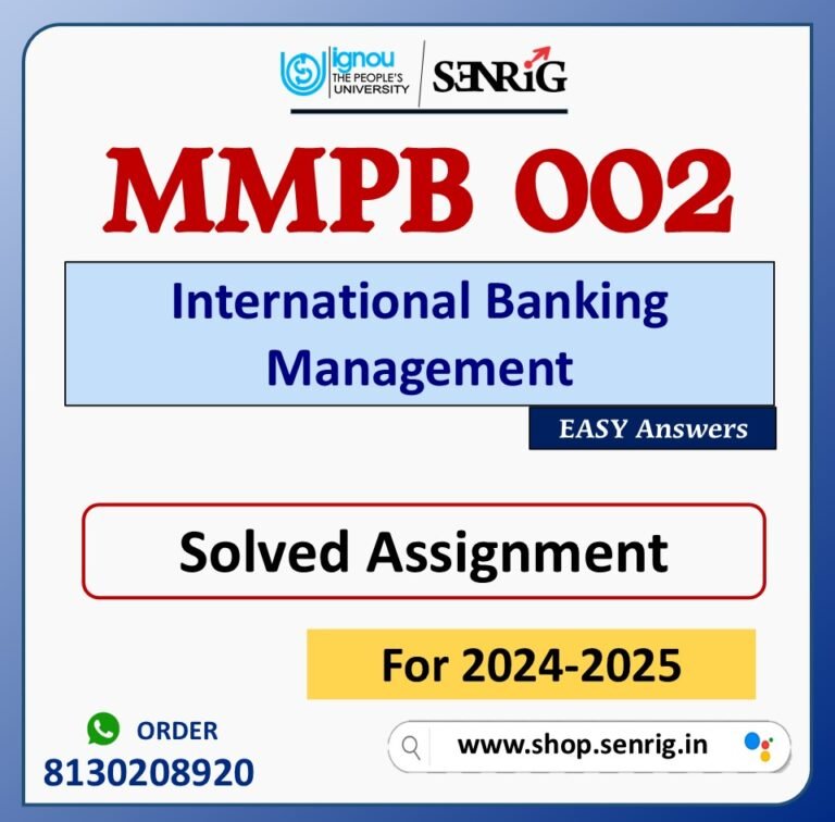 MMPB 002 International Banking Management Solved Assignment for Session 2024-25 Download PDF