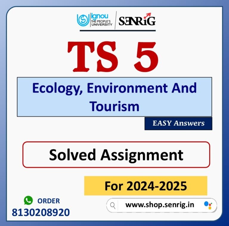 TS 5 Ecology, Environment And Tourism Solved Assignment for Session 2024-25 Download PDF