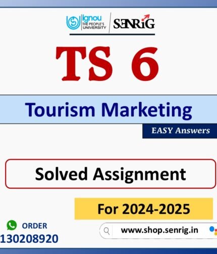 TS 6 Tourism Marketing Solved Assignment for Session 2024-25 Download PDF