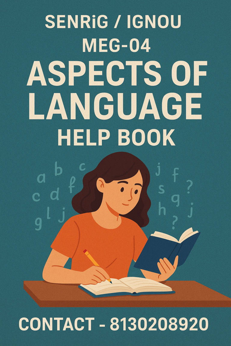 MEG-04 Aspects of Language Help BOOK with Most Imp Question