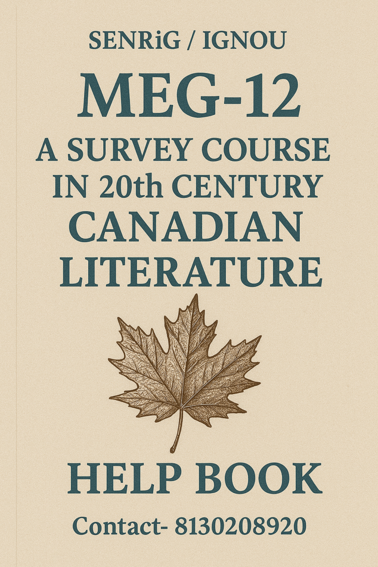 MEG-12 Help BOOK with Most Important Questions
