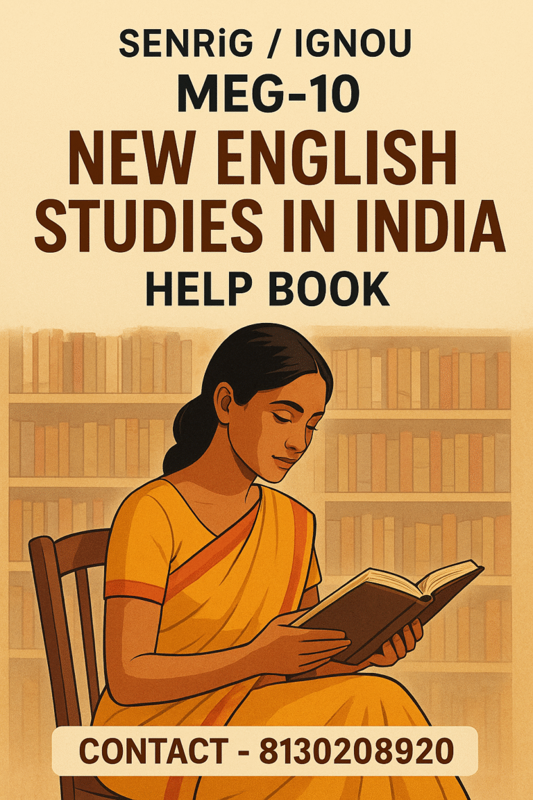 MEG-10 English Studies In India Help BOOK & Important Question