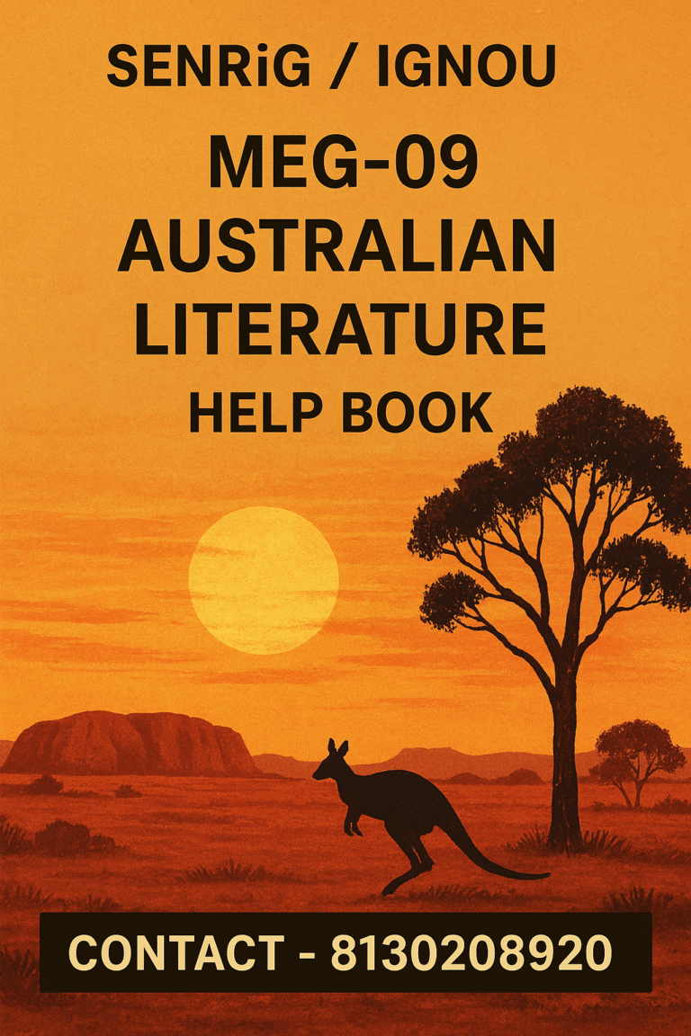 MEG-09 Australian Literature Help BOOK with Important Questions