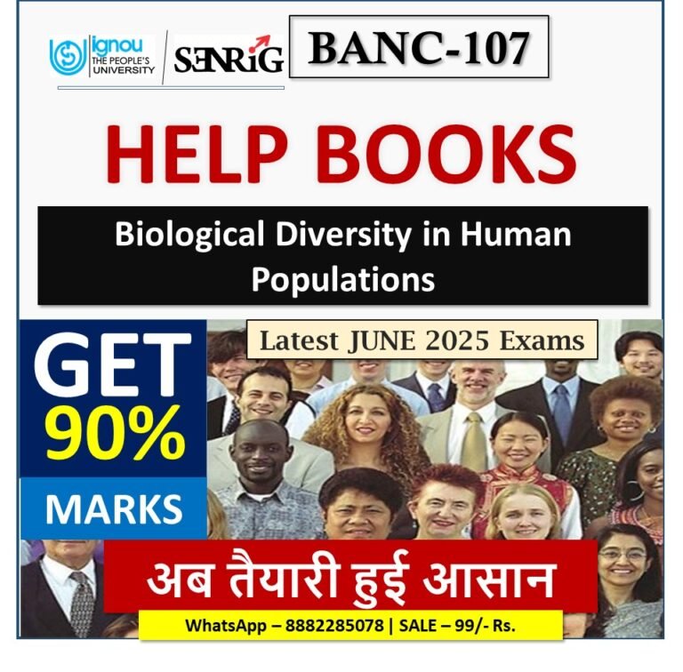 IGNOU BANC-107 Biological Diversity in Human Populations