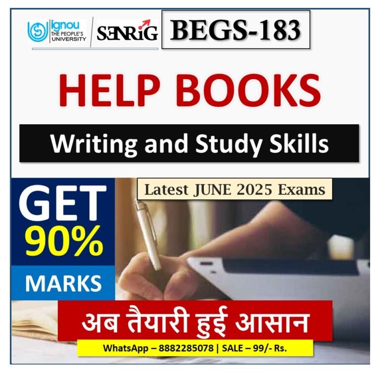 IGNOU BEGS-183 Writing and Study Skills HELP BOOK