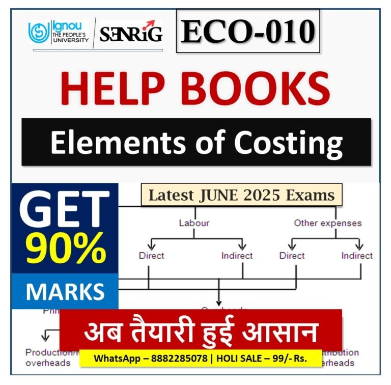 IGNOU ECO-010 Elements of Costing HELP BOOK