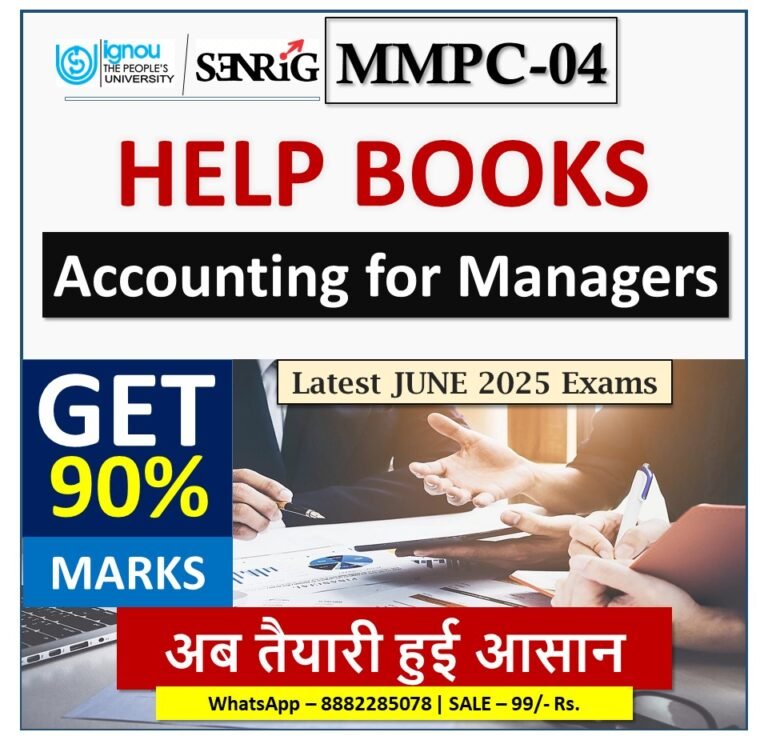 IGNOU MMPC-04 Accounting for Managers HELP BOOK