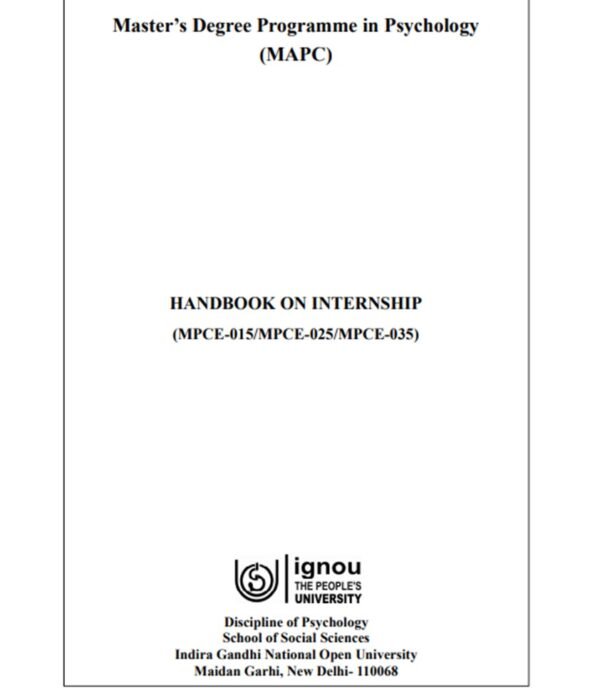 MPCE 35 Internship Report Solved Pdf Workbook 2024-25