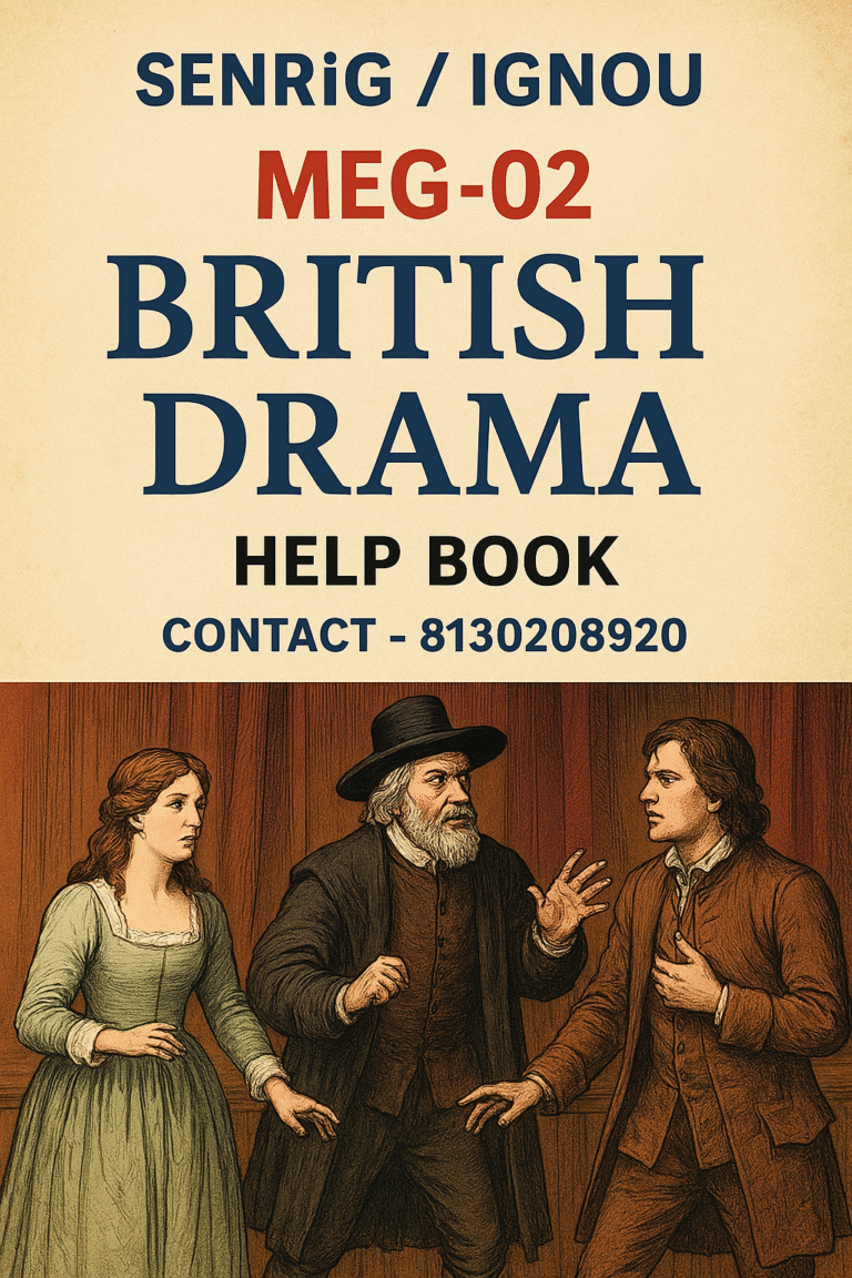 MEG-02 British Drama Help BOOK with Most Important Questions