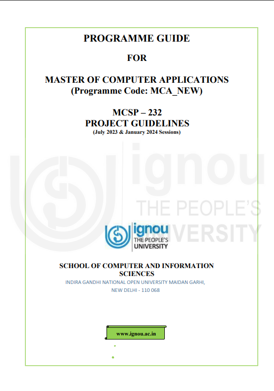 BUY IGNOU MCA_NEW Project (MCSP-232) Handwritten