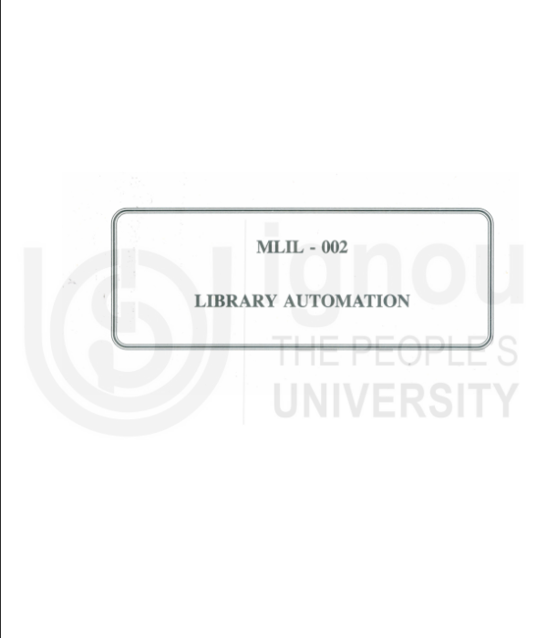Buy MLIL 002 LIBRARY AUTOMATION Practical