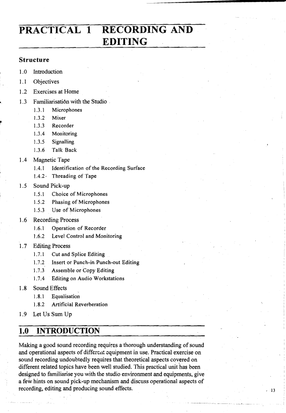 Buy MJML 001 PRACTICAL 1 RECORDING AND EDITING
