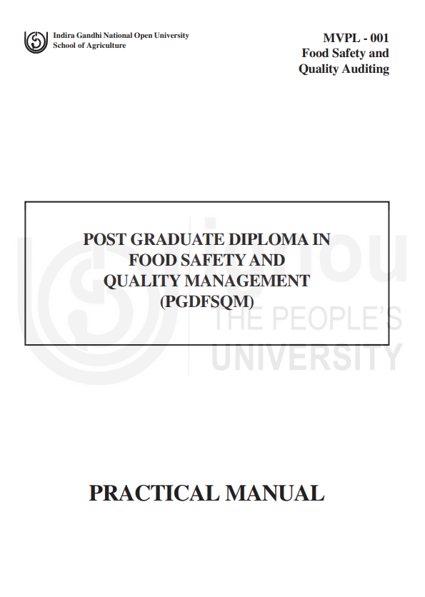 Buy MVPL 001 Food Safety And Quality Auditing Practical