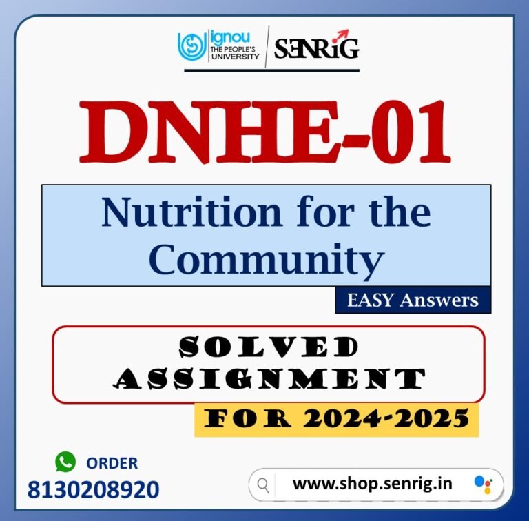 DNHE-01 Solved Assignment 2025