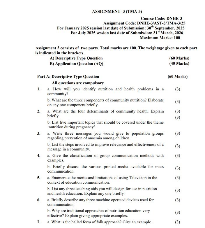 DNHE-03 Solved Assignment 2025